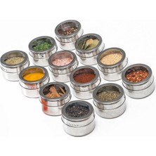 Misda Store Mıknatıslı Kaliteli Çelik Baharatlık Takımı CIN114-12