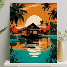 Misda Store Hobi Sanat Sayılarla Boyama Tuval Seti Fırça Boya Dahil (Çıtalı) 40X50 cm -