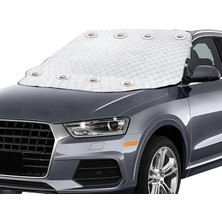 Misda Store Araba Ön Cam Koruma Örtüsü, Termal Araç Güneşlik, Oto Buzlanma Önleyici, Cam Kar Örtüsü, Ağır Hizmet Oto Kar Örtüsü | Otomobil, Suv, Pickup Ön Cam Koruması | Araba Brandası - 155-125 cm -Gri