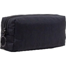 Misda Store 01104 Siyah Krinkıl Kumaş Tek Gözlü Yıkanabilir Kalemlik Kalem Kutusu Makyaj Çantası