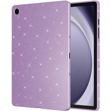 Misda Store Galaxy Tab A9 Plus 11INÇ ile Uyumlu Kılıf Işıltılı Parlak Görünüm Koton Case X210 X216 X218 Lila