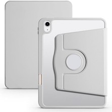 Misda Store Ipad 11 Inç A16 (11.nesil) 2025 ile Uyumlu Kalem Bölmeli 360 Dönebilen Kapaklı Kılıf A3355, Gri