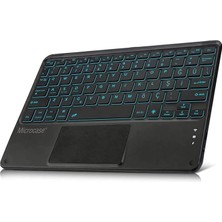 Misda Store Tablet ve Telefonlar Için Rgb Işık Şarjlı Touchpadli Türkçe Bluetooth Klavye 24 cm - AL2897