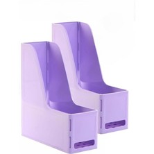 Misda Store Magazinlik Demonte Plastik 2 Adet Plastik Kutu Klasörü Magazinlik A4 Dosya ve Masa Düzenleyici Sınıf Ev Ofis