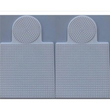 Misda Store 2 Adet Ütü ile Yapışan Boncuk Dizme Tablası Büyük Boy - Kare : 15,5 cm - Daire : 8,5 cm - Beyaz Renk