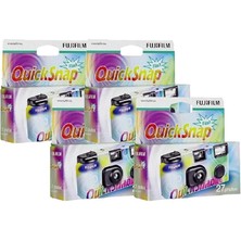Misda Store Fuji Quicksnap Flaşlı Tek Kullanımlık Kamera, Film Malzemesi X-Tra 400 Asa, 27 Çekim Için, 4 Adet