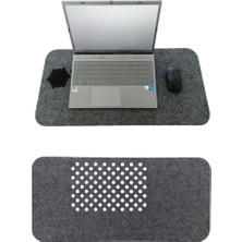 Misda Store Masa Üstü Mouse Pad ve Bilgisayar Düzenleyici 70X32 cm – Antibakteriyel Mat, Doğal Keçe Mat, Masa Koruyucu Altlık, Ofis ve Ev Için Minimalist Tasarım (Koyu Gri)