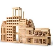 Misda Store City 100 Parça Ahşap Eğitici Bloklar Seti KR101CITY Wood Hayal Gücü Genişleten Bloklar