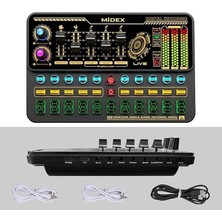 Misda Store VS11 Üst Seviye Stüdyo Kayıt Canlı Yayın Bluetooth ve Şarjlı Ses Kartı Efektli Radyo Mikseri (Telefon ve Pc Podcast)