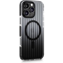 Misda Store iPhone 16 Pro Max Için Elite Serisi Magsafe ile Uyumlu Arkası Yarı Saydam Parmak Izi Tutmayan ve Çizilmeyen Polikarbonat Kenarları Yumuşak Silikon Kılıf (Siyah, 16 Pro Max)