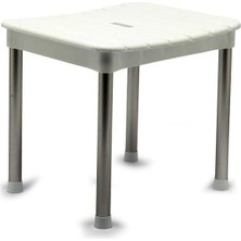 Misda Store M-KV33-01 Okaliptus Tabure, Maks. 100 kg Kapasite, 37 x 34 x 30 Cm, Beyaz