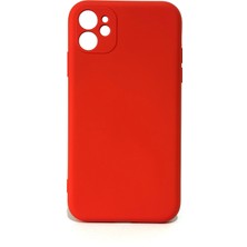 Ve Kırmızı iPhone 11 ile Uyumlu Rose Serisi Kamera Korumalı Silikon Kılıf