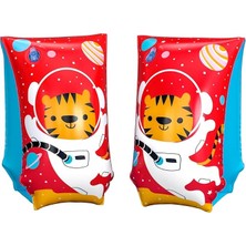 Misda Store Yüzme Kolluğu 5-12 Yaş, Astro Tiger Sevimli Hayvan Figürlü Havuz Deniz Simidi 30X15 cm