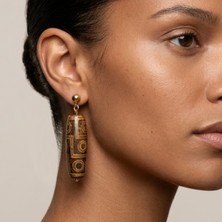 THEIA GemWorks Omna – 9 Gözlü Tibet Akik Küpe