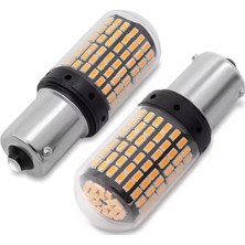 Misda Store 93 Tek Duy LED PY21W Tip BAU15S 144 Ledli Yakın Tırnak Turuncu