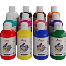 Misda Store Rose Tüm Renkler Akrilik Boya 12'li Set 12X250 gr