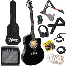 Misda Store RG-560BK-AMP Siyah Amfili Elektro Akustik Gitar Full Set