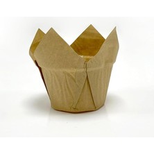 Misda Store Kalın Lale Kapsül Kraft Muffin Kek Kalıbı, Içi Yağlı Kağıt Tulip, Safari Konsept, Cupcake Kağıdı Doğum Günü Parti Dekorasyonu Için
