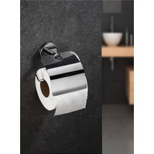 Misda Store Haus Delmeye Son Yapışkanlı Tuvalet Kağıtlığı Wc Kağıtlık Tutucu Krom YK-703