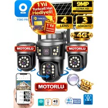 Ventus V380 Pro ON-SG4346M 9MP Üç Kameralı 4G Güneş Enerjili Akıllı Güvenlik Kamerası (Sim Kart Dahil)