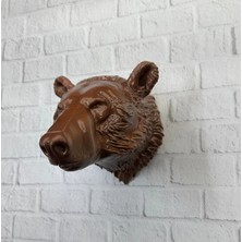 Ronanna Ev ve Ofis Için Dekoratif Ayı Başı Heykel Hediyelik Duvar Aksesuarı