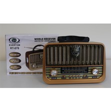 Ronanna Everton RT-878 Bluetooth (El Feneri) Fm-Usb-Tf-Aux Şarjlı Nostaljik Radyo