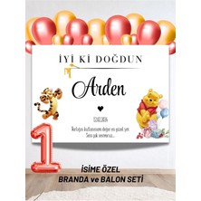 Bkmc Party Isimli Winnie The Pooh Konsepti Balonlu Doğum Günü Seti Brandalı 40 Balon-Yaş Balonu Arkaplan Seti