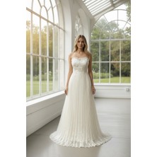 S&G Gelinlik Piliseli Gipür Işli Gelinlik