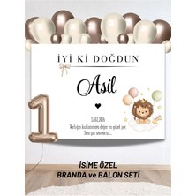 Bkmc Party Isimli Aslan Konseptli Konseptli Balonlu Doğum Günü Duvar Brandası 40 Balon-Yaş Balonu Arkaplan Seti