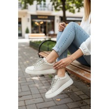 Enoch Kadın Mikro Taş Işlemeli Dil Detaylı ve Kalın Tabanlı Spor Ayakkabı