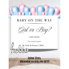 Bkmc Party Isimli Cinsiyet Partisi Konsepti Balonlu Duvar Brandası 40 Balon ve Yaş Balonlu Kız Mı Erkek Mi Seti