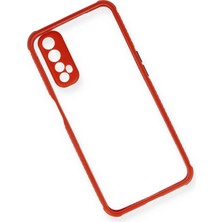 Ronanna Newface Realme 7 Kılıf Miami Şeffaf Silikon - Kırmızı