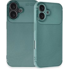 Ronanna Newface Iphone 16 Plus Kılıf Auto Focus Karbon Kapak - Koyu Yeşil