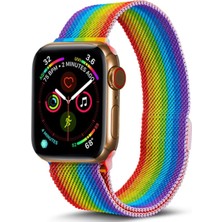 Ronanna Newface Apple Watch 38MM Metal Mıknatıslı Kordon - Gökkuşağı