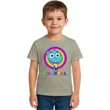 Sedirli Unisex Gumball Baskılı Çocuk Tişört Pamuklu Penye Kumaş