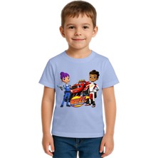 Sedirli Unisex Blaze Baskılı Çocuk Tişört Pamuklu Penye Kumaş