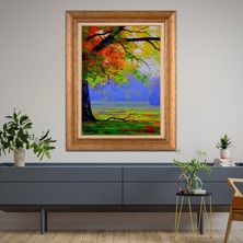 Giyense Altın Varaklı Çerçeveli Paspartulu Tablo SD859