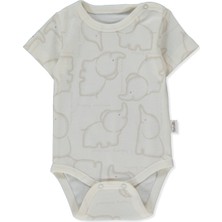 Bebetto Ribana Kısa Kollu Body Ay (Happy Anımal) Bej