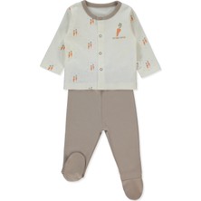 Bebetto Interlok Patikli Pijama Takımı 2li (Baby Carrot) Kahverengi