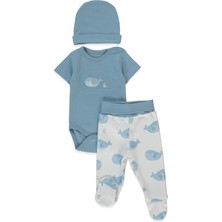 Bebetto Raporlu Interlok Body Set 3lü (Saıl Away) Indigo