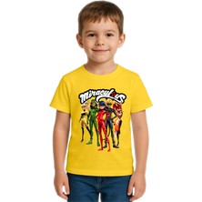 Sedirli Unisex Ladybug Baskılı Çocuk Tişört Pamuklu Penye Kumaş