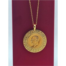 Mosso Steel Tam Altın Çelik Kolye 22 Ayar Altın Renk