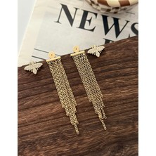 Manje Jewels Gold Zincirli Arı Küpe