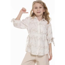 Xo Kids Kız Çocuk Büzgülü Gömlek 5-14 Yaş 808