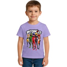 Sedirli Unisex Ladybug Baskılı Çocuk Tişört Pamuklu Penye Kumaş