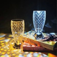 By Nevser® Balık Süzgeç Model USB Şarjlı Kumandalı 16FARKLI Işık Modlu Masa Üstü Kristal Akrilik LED