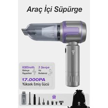 DS LLC Ieg ™ Kablosuz Taşınabilir Araç Içi El Süpürgesi 17000PA Güçlü Vakum 4’ü 1 Arada Çok