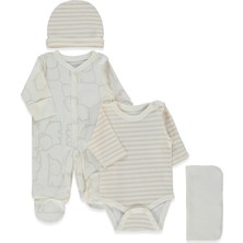 Bebetto Ribana Premature Tulum Set 4lü (Happy Anımal) Bej