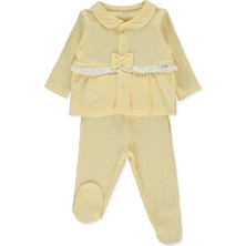 Bebetto Jakarlı Süprem Patikli Pijama Takımı 2li (Sweet Prıncess) Sarı