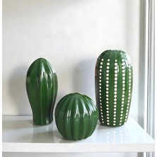 Gold Home Seramik Üçlü Kaktüs Set